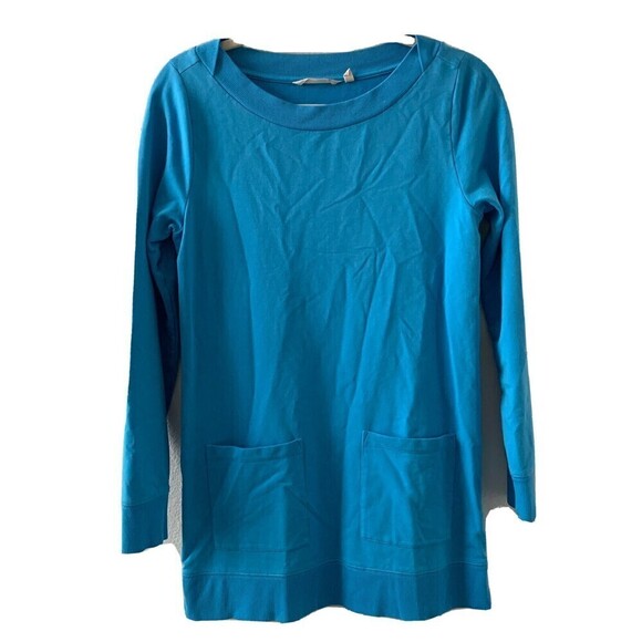 Soft Surrounding Womens Size XS Blue Make It Snappy Pullover Tunic Top - Picture 1 of 6